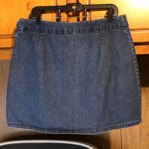 VINTAGE CHEROKEE SKIRT BLUE DISTRESSED WOMENS SIZE 14 - Picture 7 of 11